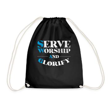 Serve worship and glorify - Drawstring Bag - black - Front