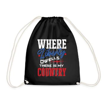 US patriotic quotes, patriot, patriots - Drawstring Bag - black - Front