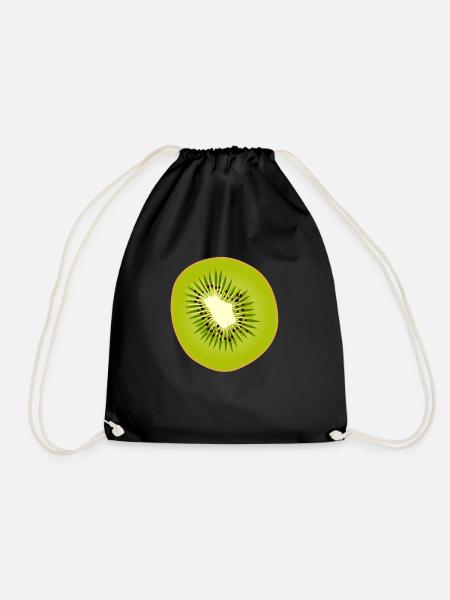 Kiwis Kiwifrucht Kiwi-Frucht Geschenk - Turnbeutel - Schwarz