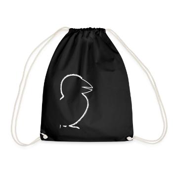 Puffin Outline Puffin puffins - Drawstring Bag - black - Front