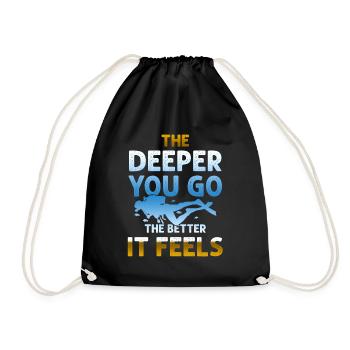 deep sea diving - Drawstring Bag - black - Front