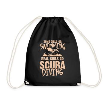 filles plongée sous-marine - Sac de sport léger - noir - Devant