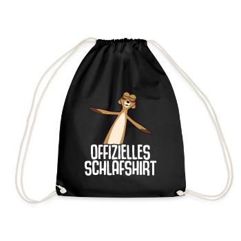 Erdmännchen Schlafshirt - Turnbeutel - Schwarz - Vorne