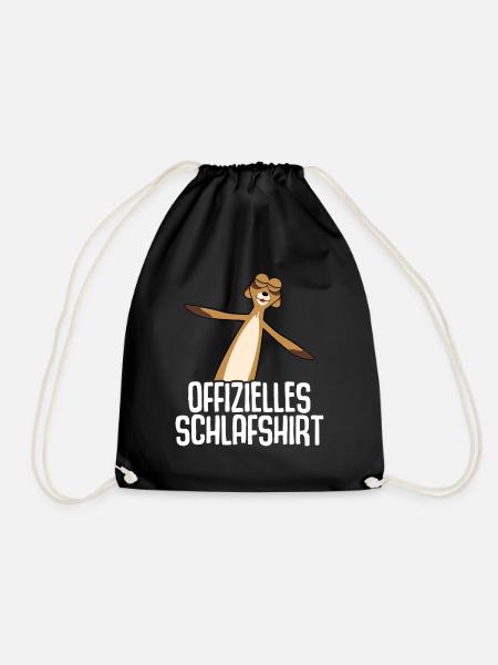 Erdmännchen Schlafshirt - Turnbeutel - Schwarz