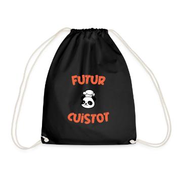 Humor pregnancy birth baby future cook - Drawstring Bag - black - Front