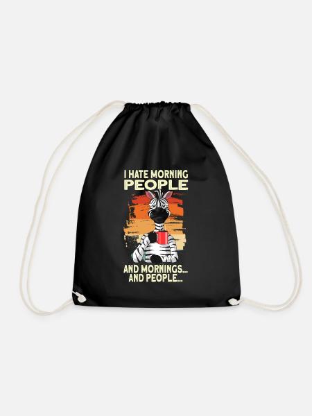 i Hate Morning People Mornings And People vintage - Turnbeutel - Schwarz