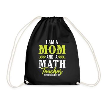 mama mathematics teacher - Drawstring Bag - black - Front