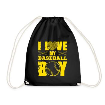 ich liebe baseball jungen - Turnbeutel - Schwarz - Vorne