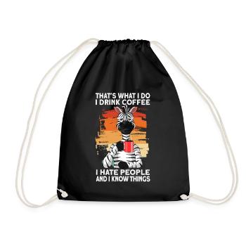 c’est ce que je bois du café déteste les gens Vintage - Sac de sport léger - noir - Devant