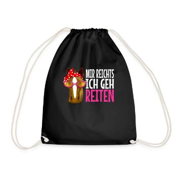 mir reichts ich geh reiten Pferd Pferde Geschenk - Turnbeutel - Schwarz - Vorne