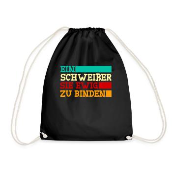 Schweißer Schweißnaht Schweißen - Turnbeutel - Schwarz - Vorne
