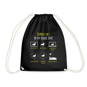 Pigeon breeding, pigeon fanciers, pigeons - Drawstring Bag - black - Front