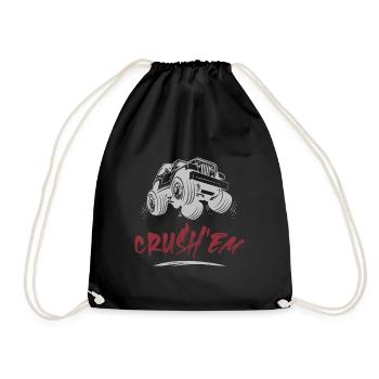 crush monster truck - Drawstring Bag - black - Front