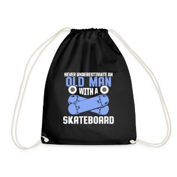 alter mann skateboard - Turnbeutel - Schwarz - Vorne