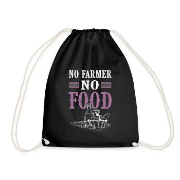 no farmer no food - Drawstring Bag - black - Front