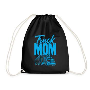 Truck mom mama - Drawstring Bag - black - Front