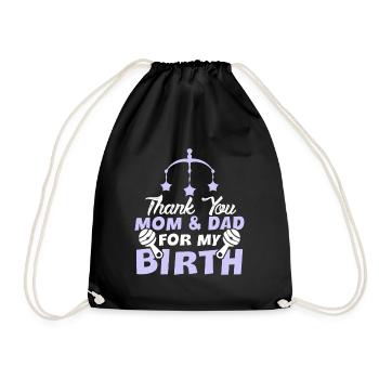 merci maman papa bébé - Sac de sport léger - noir - Devant