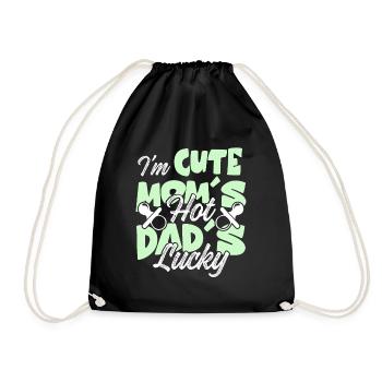 süß mama papa baby - Turnbeutel - Schwarz - Vorne