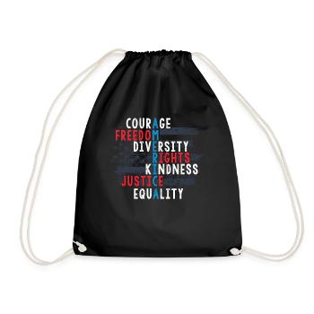 Patriotic American Citizen, Freedom - Drawstring Bag - black - Front