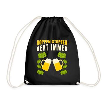 Bierbrauer Hopfenstopfen Brauerei Bier - Turnbeutel - Schwarz - Vorne