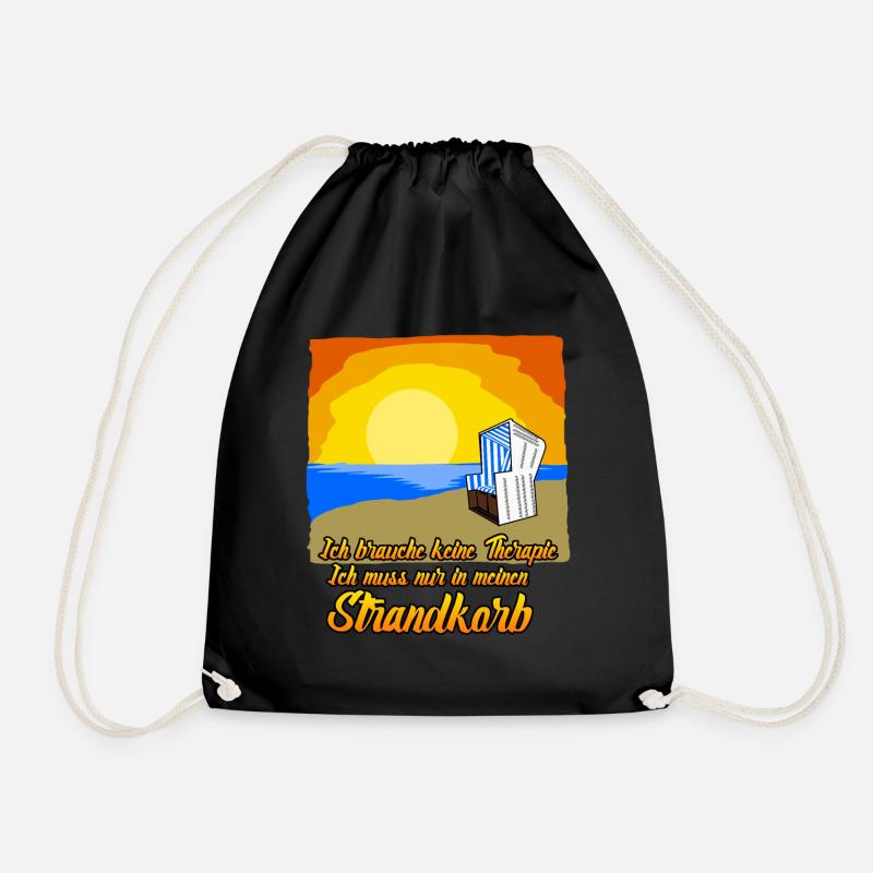 Strandkorb Ostsee Nordsee Strandkörbe - Turnbeutel - Schwarz