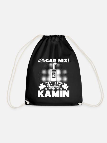 Kamin Kaminofen Brennholz Ofen - Turnbeutel - Schwarz