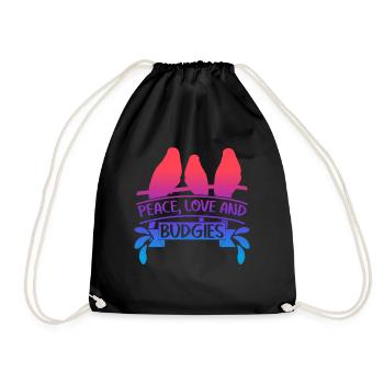 Budgerigar saying Budgerigar - Drawstring Bag - black - Front