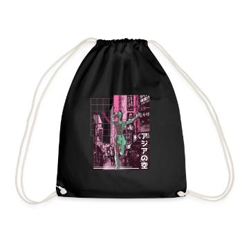 Asian City Marathon, Trail Running - Drawstring Bag - black - Front