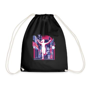 Asian City Marathon, Trail Running - Drawstring Bag - black - Front