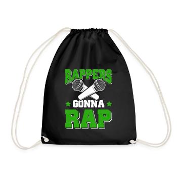 Rappers Rap - Drawstring Bag - black - Front