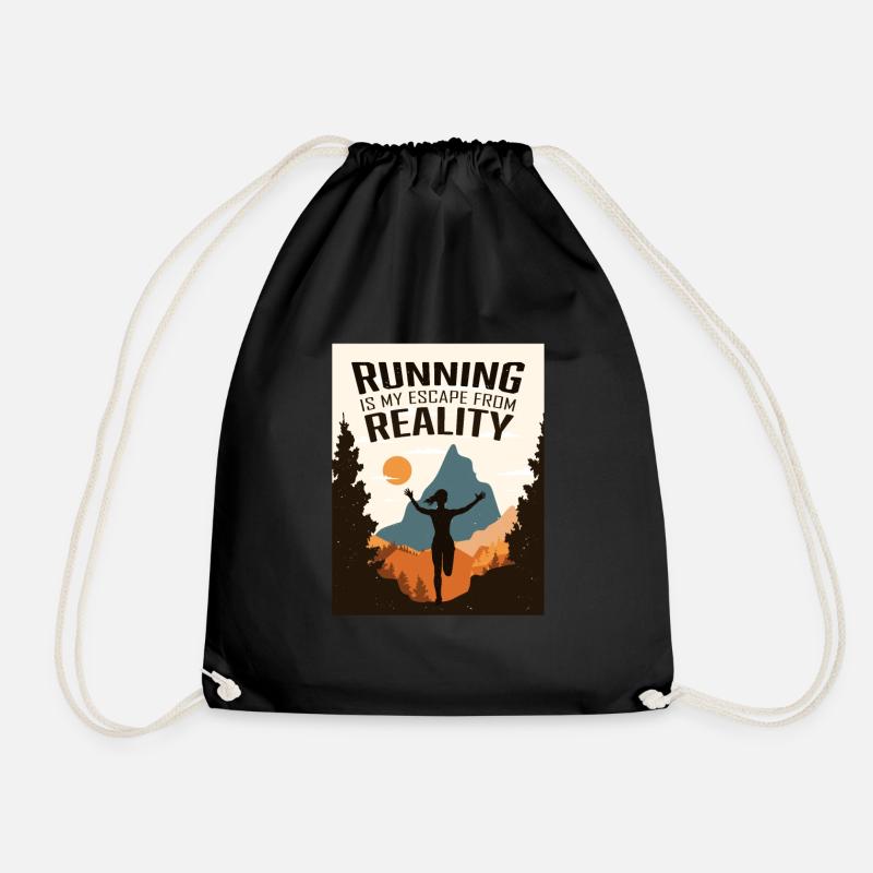 Marathon, Trailrunning, Läuferin - Turnbeutel - Schwarz