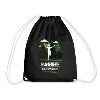 Marathon, Trailrunning Passion - Drawstring Bag - black - Front