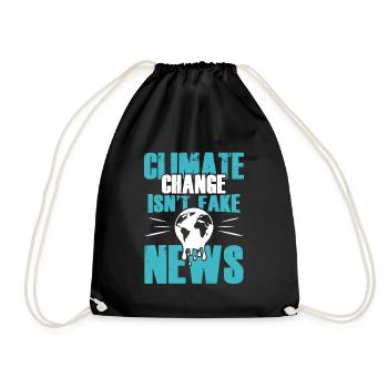 climate change protection - Drawstring Bag - black - Front