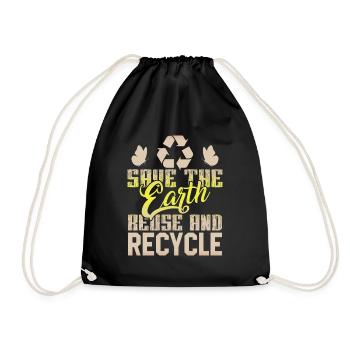 recycler la planète protection de l’environnement - Sac de sport léger - noir - Devant