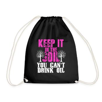 nature conservation environmental protection - Drawstring Bag - black - Front