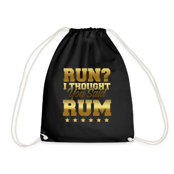 rum alkohol rennen - Turnbeutel - Schwarz - Vorne