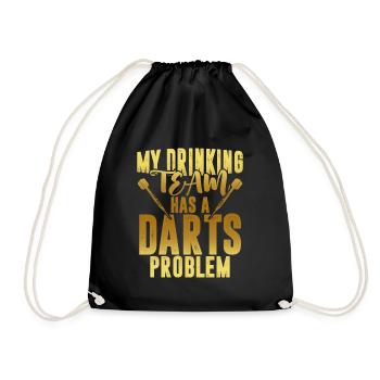drinking team darts - Drawstring Bag - black - Front