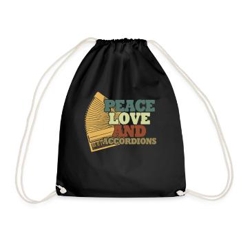 Accordion Hand Harmonica Accordionist - Drawstring Bag - black - Front
