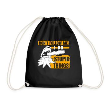 Tronçonneuse Tronçonneuse Blague Bûcheron - Sac de sport léger - noir - Devant
