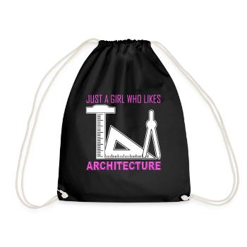 Architekt Architecute Girl Architektur - Turnbeutel - Schwarz - Vorne