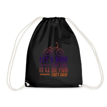 lets ride bike - Drawstring Bag - black - Front
