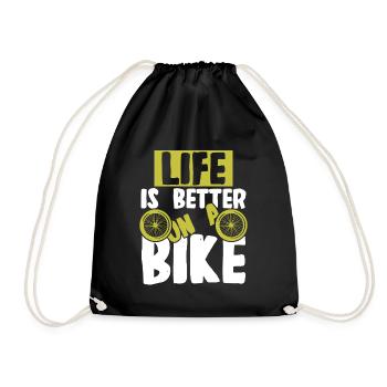 vivre est mieux vélo - Sac de sport léger - noir - Devant