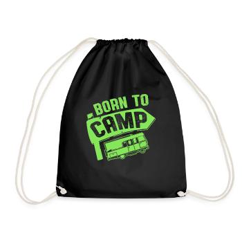 born to camp - Drawstring Bag - black - Front