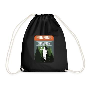 Marathon, Trail Running Champion - Drawstring Bag - black - Front