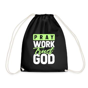 priez le travail de faire confiance à Dieu - Sac de sport léger - noir - Devant