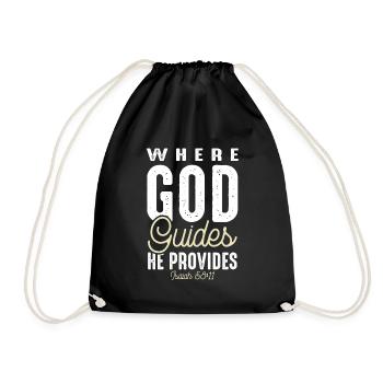 God leads Bible - Drawstring Bag - black - Front