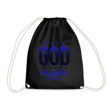 everything is possible with God - Drawstring Bag - black - Front