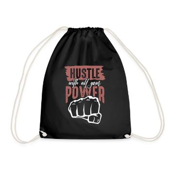 hustle Power - Drawstring Bag - black - Front