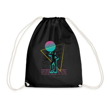 Vaporwave Synthwave Jump Chaussures Fitness - Sac de sport léger - noir - Devant