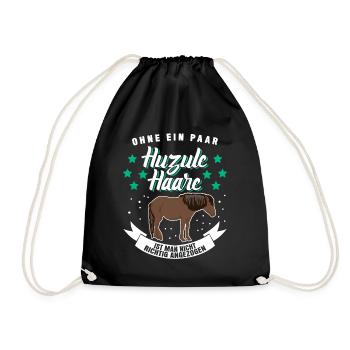 Huzule Reiter Pferd - Turnbeutel - Schwarz - Vorne